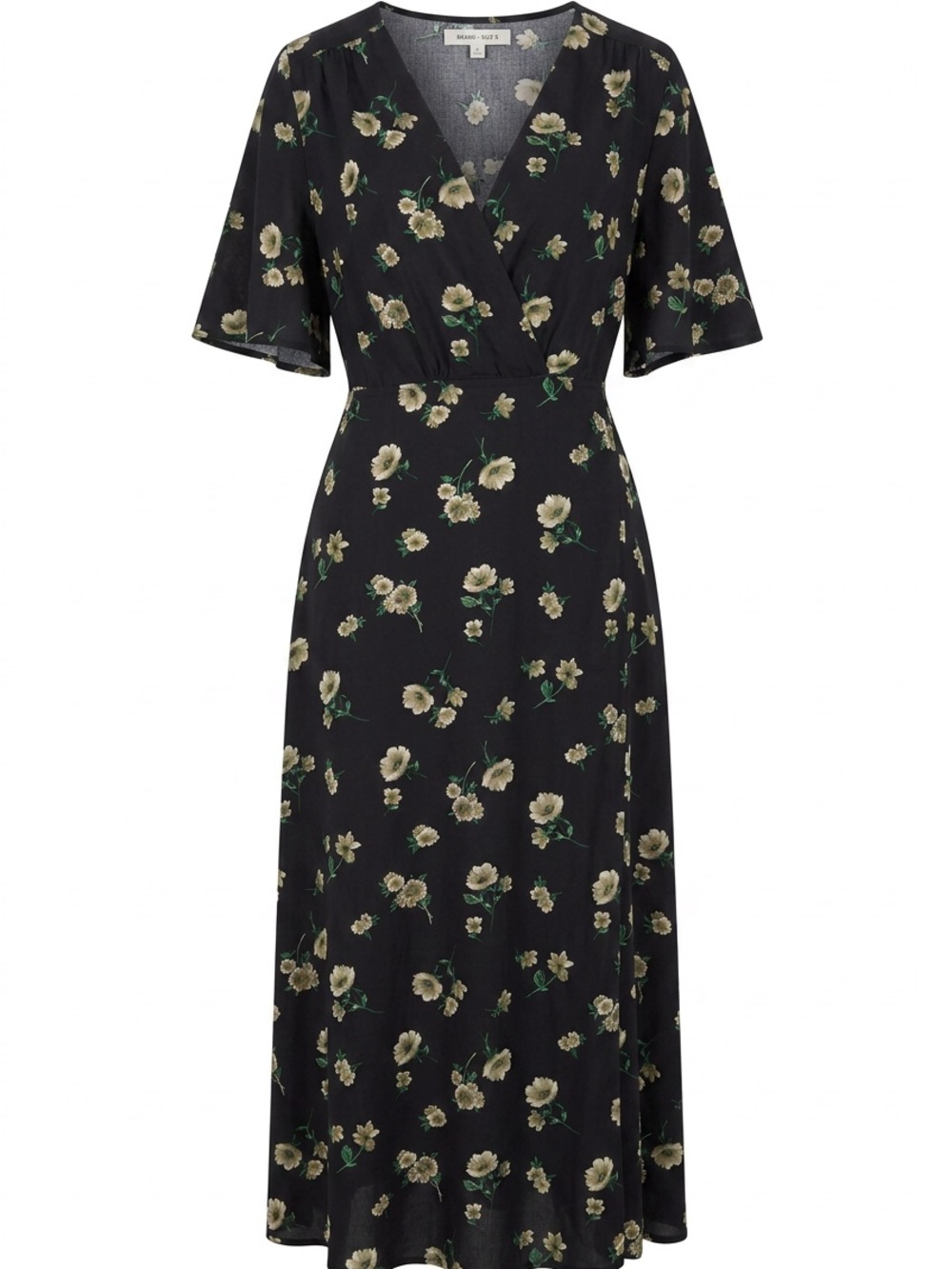 Lulu's Black Floral Wrap-Style Maxi Dress - Picture 2 of 6